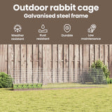 Rabbit Cage Silver 430 x 100 x 85 cm Galvanised Steel