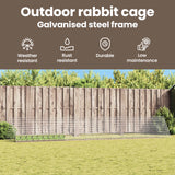 Rabbit Cage Silver 650 x 100 x 85 cm Galvanised Steel
