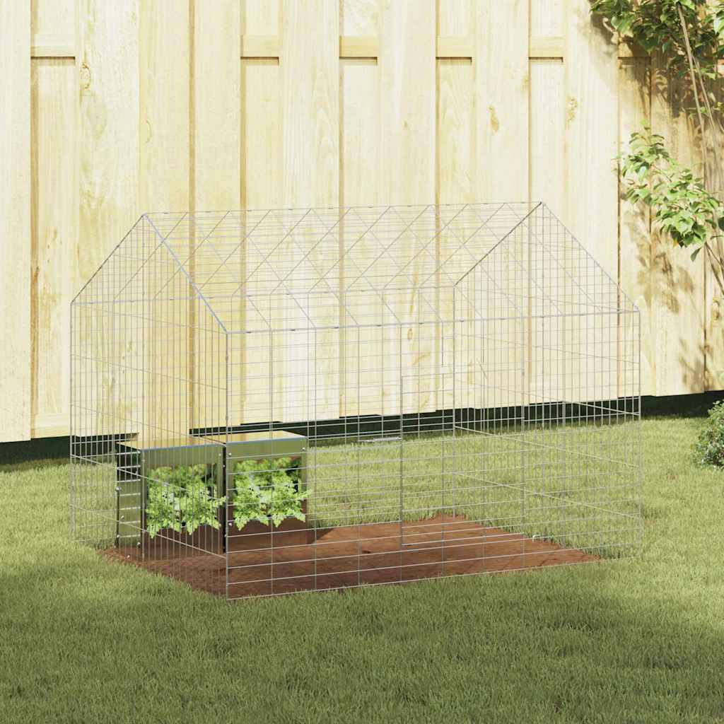 Rabbit Cage Silver 400 x 78 x 78 cm Galvanised Steel