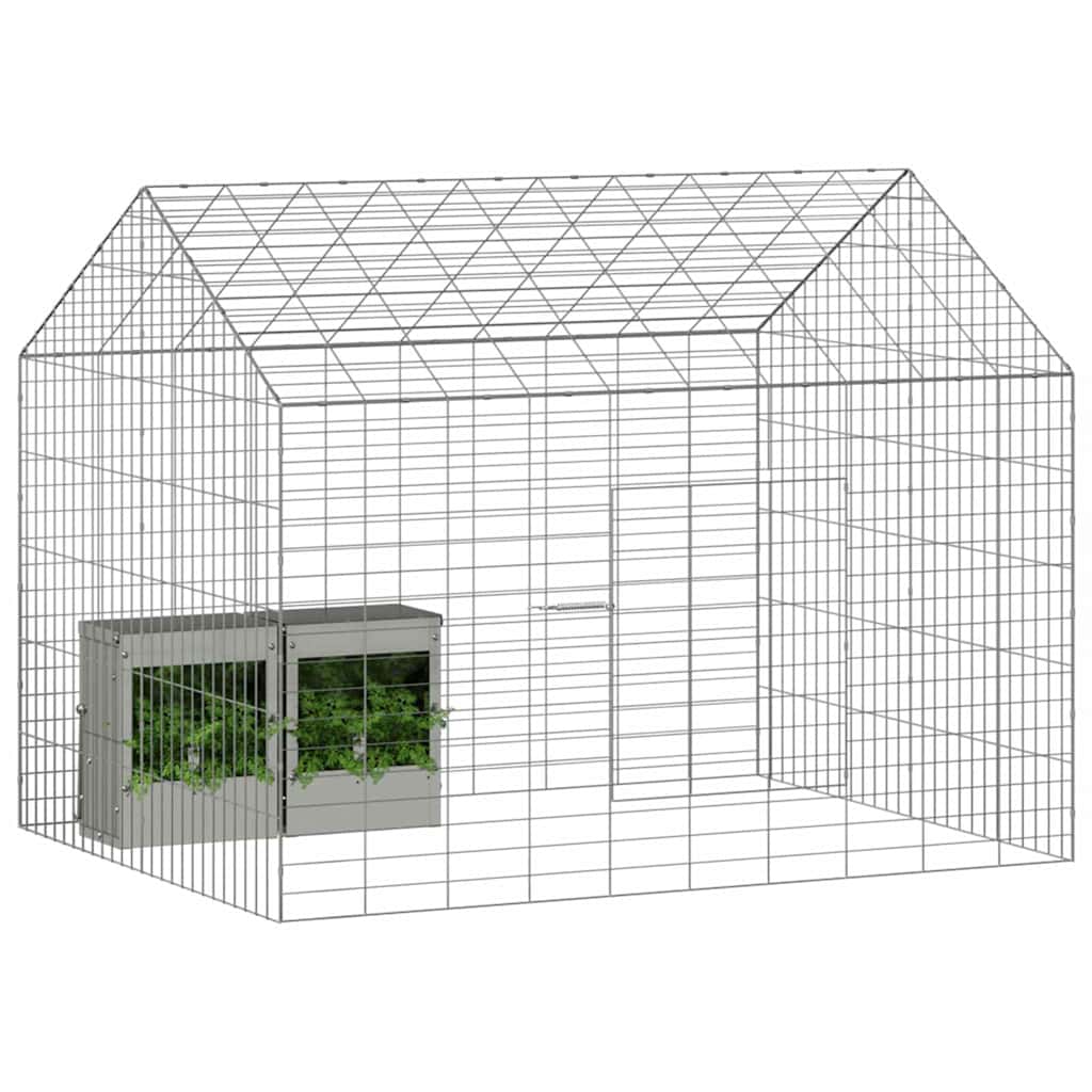 Rabbit Cage Silver 400 x 78 x 78 cm Galvanised Steel