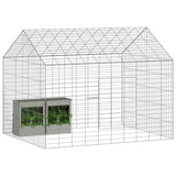 Rabbit Cage Silver 400 x 78 x 78 cm Galvanised Steel - Side View