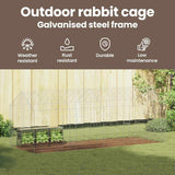 Rabbit Cage Silver 200 x 78 x 78 cm Galvanised Steel - Low Angle
