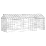 Rabbit Cage Silver 200 x 78 x 78 cm Galvanised Steel - Front View
