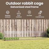 Rabbit Cage Silver 400 x 78 x 78 cm Galvanised Steel - Close-Up Angle