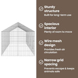 Rabbit Cage Silver 400 x 78 x 78 cm Galvanised Steel - Low Angle