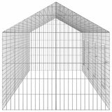 Rabbit Cage Silver 400 x 78 x 78 cm Galvanised Steel - Rear View