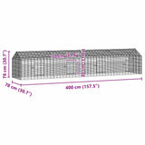 Rabbit Cage Silver 400 x 78 x 78 cm Galvanised Steel
