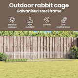 Rabbit Cage Silver 600 x 78 x 78 cm Galvanised Steel - Low Angle