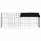 Rabbit Cage Silver 400 x 78 x 78 cm Galvanised Steel - Low Angle