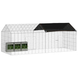 Rabbit Cage Silver 400 x 78 x 78 cm Galvanised Steel - Side View