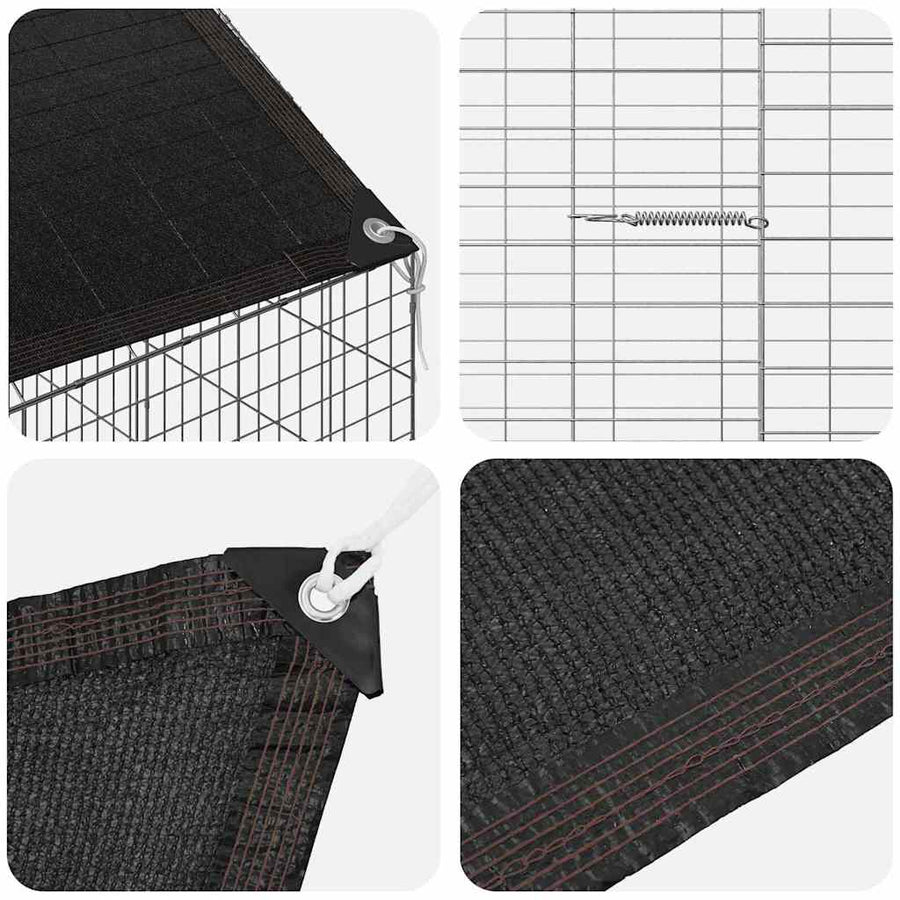 Rabbit Cage Silver 400 x 78 x 78 cm Galvanised Steel
