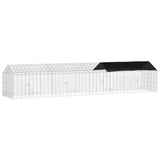 Rabbit Cage Silver 400 x 78 x 78 cm Galvanised Steel - Front View