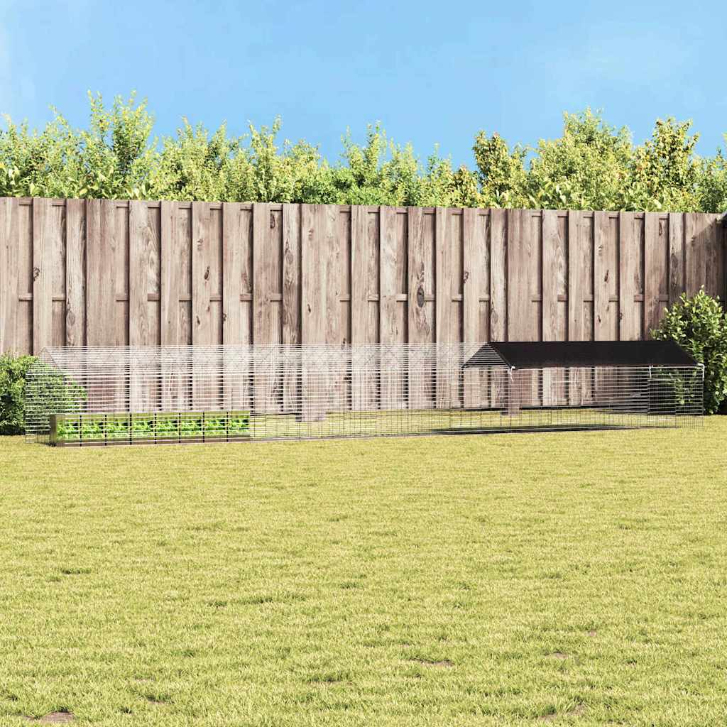 Rabbit Cage Silver 400 x 78 x 78 cm Galvanised Steel