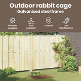 Rabbit Cage Silver 100 x 100 x 210 cm Galvanised Steel - Low Angle