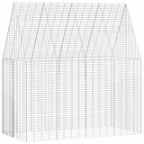 Rabbit Cage Silver 400 x 100 x 210 cm Galvanised Steel - Front View