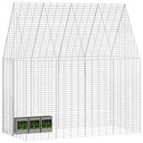 Rabbit Cage Silver 400 x 100 x 210 cm Galvanised Steel - Side View