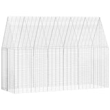Rabbit Cage Silver 300 x 100 x 210 cm Galvanised Steel - Front View
