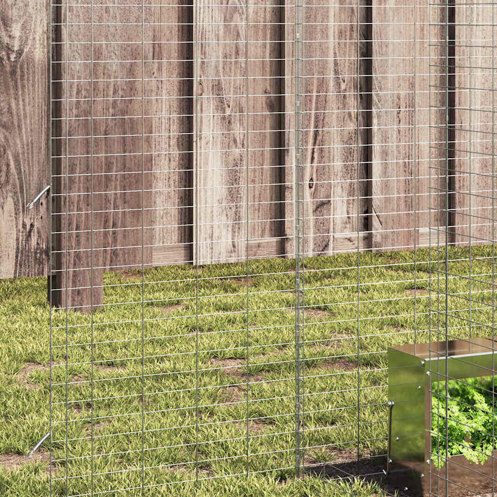 Rabbit Cage Silver 400 x 100 x 210 cm Galvanised Steel