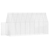 Rabbit Cage Silver 400 x 100 x 210 cm Galvanised Steel - 45-Degree Angle