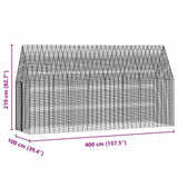 Rabbit Cage Silver 400 x 100 x 210 cm Galvanised Steel - Extra Image