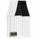 Rabbit Cage Silver 100 x 100 x 210 cm Galvanised Steel - Side View