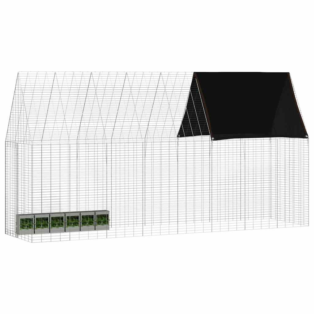 Rabbit Cage Silver 400 x 100 x 210 cm Galvanised Steel