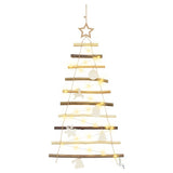 Christmas Tree with 30 LEDs Natural 90 cm Solid Ash wood - Front View
