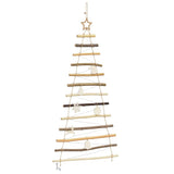 Christmas Tree with 50 LEDs Natural 120 cm Solid Ash wood - Top-Down View