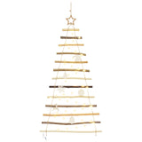 Christmas Tree with 50 LEDs Natural 120 cm Solid Ash wood - Front View