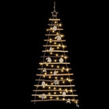 Christmas Tree with 50 LEDs Natural 120 cm Solid Ash wood - Rear View