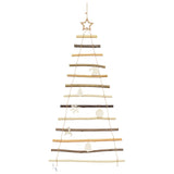 Christmas Tree with 50 LEDs Natural 120 cm Solid Ash wood
