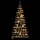 Christmas Tree with 50 LEDs Natural 120 cm Solid Ash wood