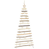 Christmas Tree with 80 LEDs Natural 150 cm Solid Ash wood - Top-Down View