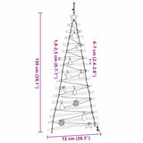 Christmas Tree with 80 LEDs Natural 150 cm Solid Ash wood