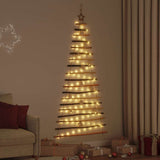 Christmas Tree with 100 LEDs Natural 180 cm Solid Ash wood