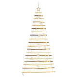 Christmas Tree with 100 LEDs Natural 180 cm Solid Ash wood