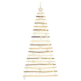 Christmas Tree with 100 LEDs Natural 180 cm Solid Ash wood - Front View