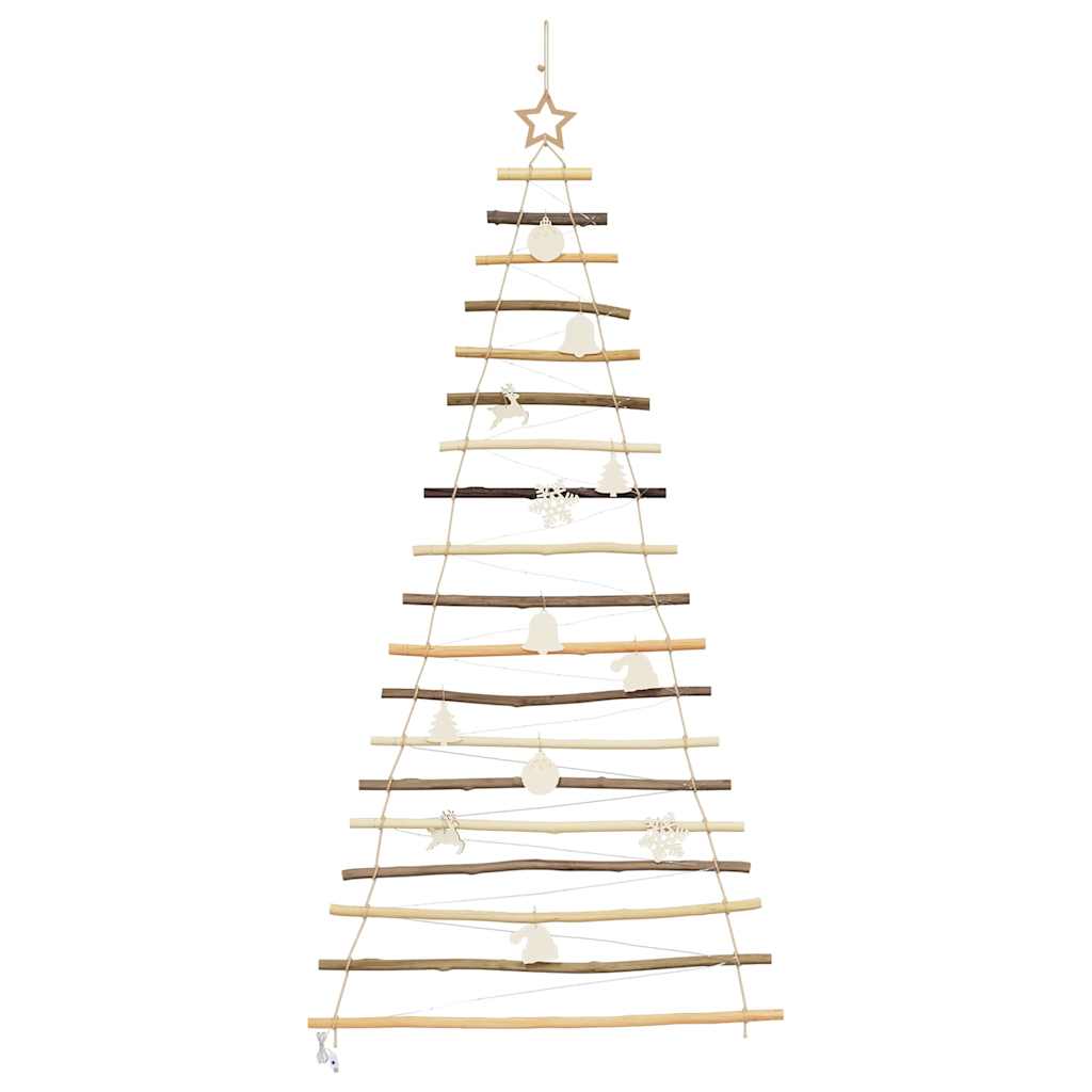 Christmas Tree with 100 LEDs Natural 180 cm Solid Ash wood