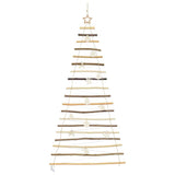 Christmas Tree with 100 LEDs Natural 180 cm Solid Ash wood - 45-Degree Angle