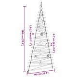 Christmas Tree with 100 LEDs Natural 180 cm Solid Ash wood