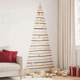 Christmas Tree with 130 LEDs Natural 210 cm Solid Ash wood - Side View