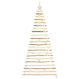Christmas Tree with 130 LEDs Natural 210 cm Solid Ash wood
