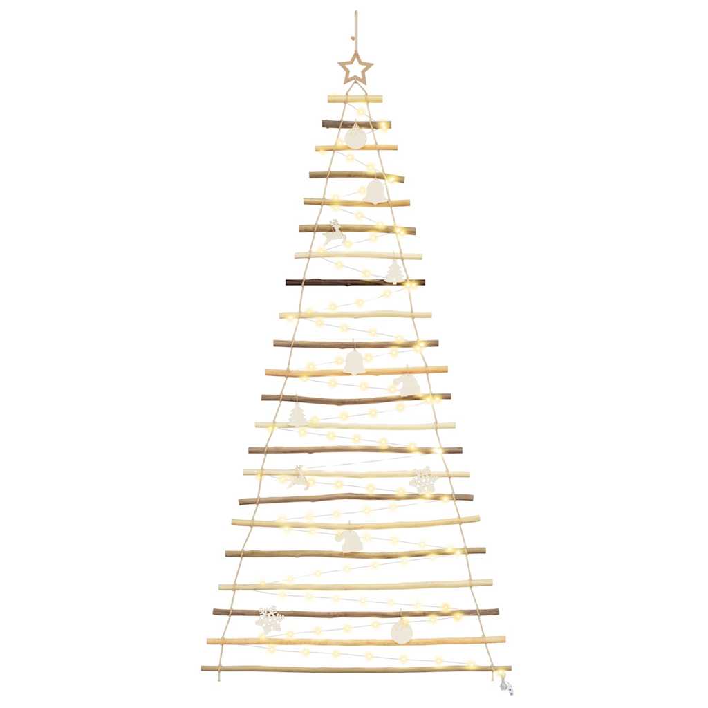 Christmas Tree with 130 LEDs Natural 210 cm Solid Ash wood