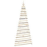 Christmas Tree with 130 LEDs Natural 210 cm Solid Ash wood - Top-Down View