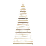 Christmas Tree with 130 LEDs Natural 210 cm Solid Ash wood