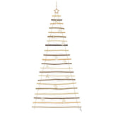Christmas Tree with 130 LEDs Natural 210 cm Solid Ash wood - 45-Degree Angle