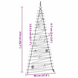 Christmas Tree with 130 LEDs Natural 210 cm Solid Ash wood