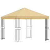 Gazebo 3 x 3 m Cream Polyester and Steel 190 gsm - Front View