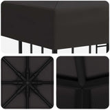 Gazebo 3 x 3 m Anthracite Polyester and Steel 190 gsm - 45-Degree Angle