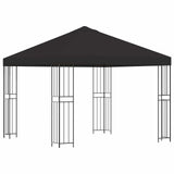 Gazebo 3 x 3 m Anthracite Polyester and Steel 190 gsm - Front View